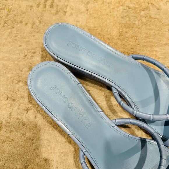 Song of Style fia sandal in Blue printed slide wedge sandal woman’s 10 - Picture 5 of 11